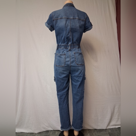 Celebrity Pink Blue Denim Overalls Size M - Picture 9 of 16